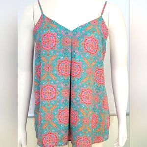 Cynthia Rowley Spaghetti Strap Top L Paisley